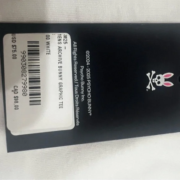 Psycho Bunny White Tee with Pink and Black Design - Picture 6 of 6